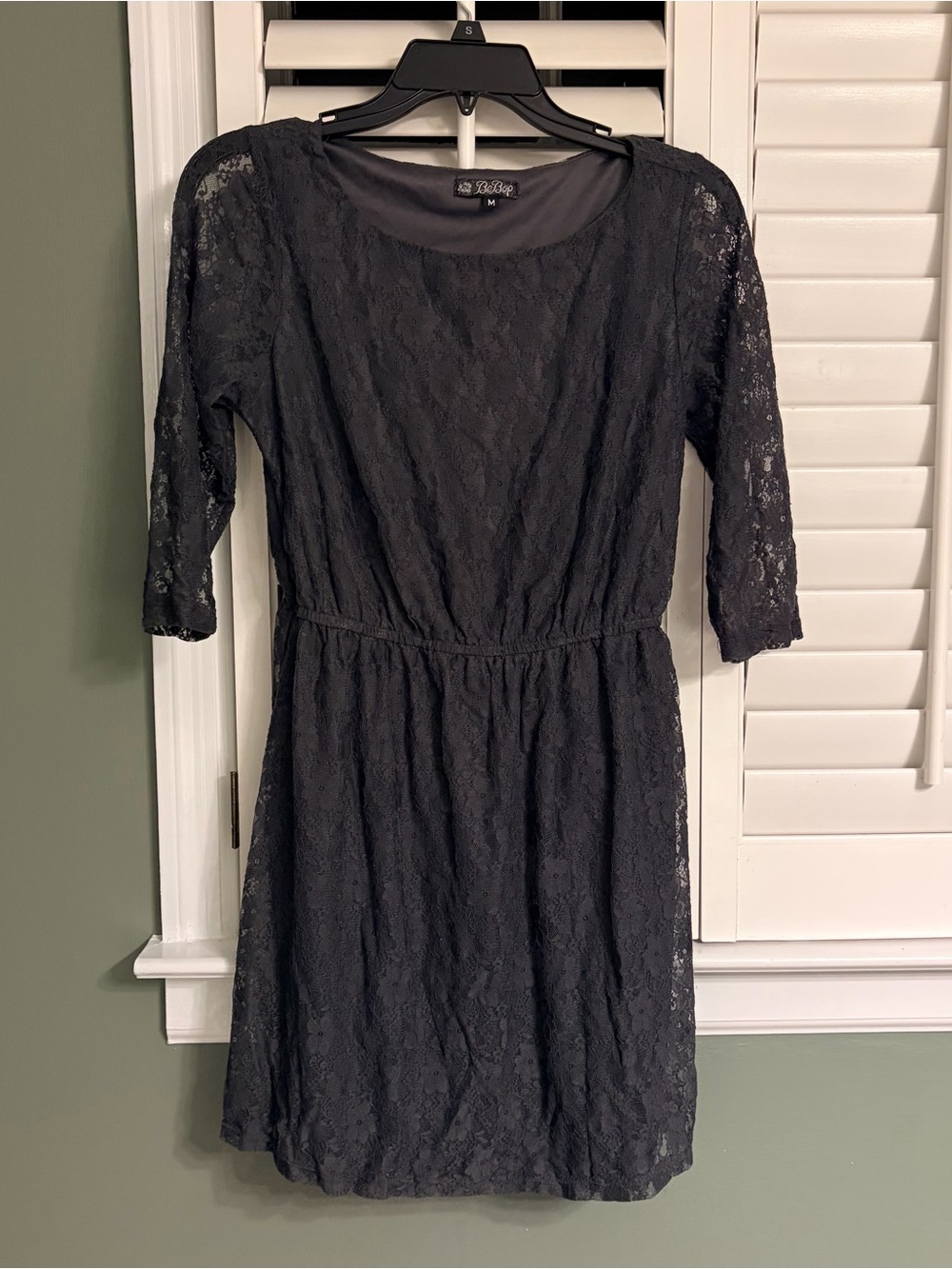 Bebop Y2K Black grey Lace Fit-and-Flare Dress